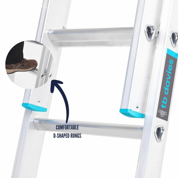 TB Davies Taskmaster EN131 Professional 2.5m Triple Extension Ladder (3x9 Rung - 5.5m)