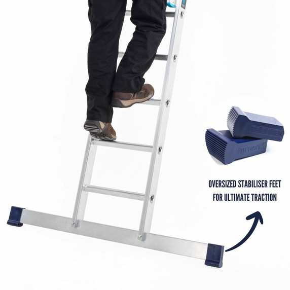 TB Davies Taskmaster EN131 Professional 2.5m Triple Extension Ladder (3x9 Rung - 5.5m)