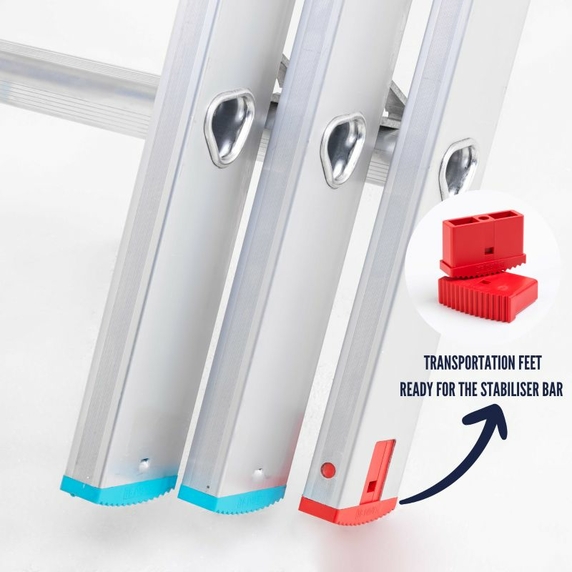 TB Davies Taskmaster EN131 Professional 2.5m Triple Extension Ladder (3x9 Rung - 5.5m)