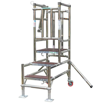 TB Davies TELE-POD 3-4 Tread Aluminium Industrial Telescopic Podium Steps (1m - 1.2m Platform)