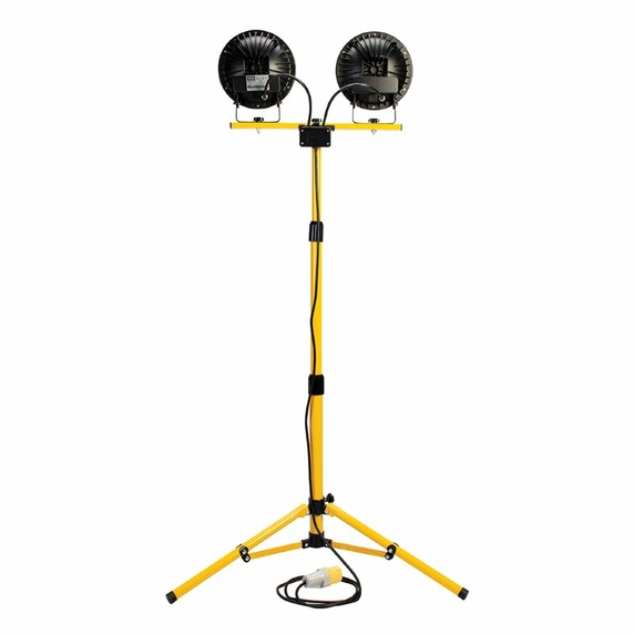 Defender DF4000 Twin Head Telescopic Tripod LED Site Light 230V