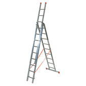 TB Davies Genia 3m Aluminium Professional Combination Ladder (3x9 Rung - 6.8m Extended Length)