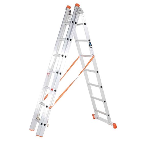 TB Davies Genia 2.5m Aluminium Professional Combination Ladder (3x7 Rung - 5m Extended Length)