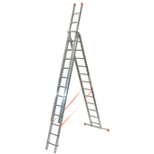 TB Davies Genia 3.8m Aluminium Professional Combination Ladder (3x12 Rung - 8.9m Extended Length)