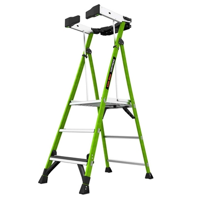 Little Giant Fortress 3-Tread Fibreglass GRP Platform Stepladder with Guardrail & Tool Tray (0.8m Platform)