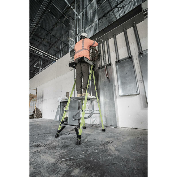 Little Giant Fortress 3-Tread Fibreglass GRP Platform Stepladder with Guardrail & Tool Tray (0.8m Platform)