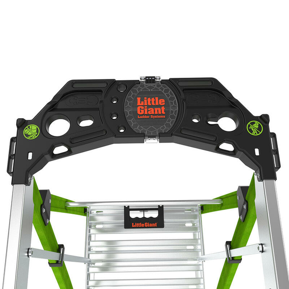 Little Giant Fortress 4-Tread Fibreglass GRP Platform Stepladder with Guardrail & Tool Tray (1.1m Platform)