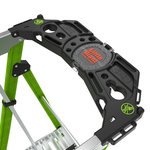 Little Giant Fortress 4-Tread Fibreglass GRP Platform Stepladder with Guardrail & Tool Tray (1.1m Platform)