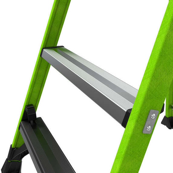 Little Giant Fortress 5-Tread Fibreglass GRP Platform Stepladder with Guardrail & Tool Tray (1.38m Platform)