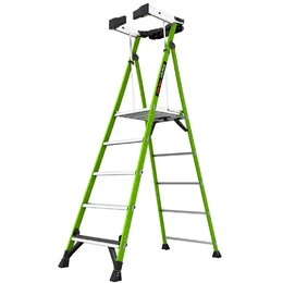 Little Giant Fortress 5-Tread Fibreglass GRP Platform Stepladder with Guardrail & Tool Tray (1.38m Platform)