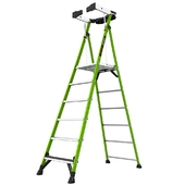 Little Giant Fortress 6-Tread Fibreglass GRP Platform Stepladder with Guardrail & Tool Tray (1.68m Platform)