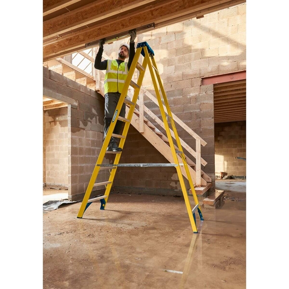 Werner Fibreglass Swingback Stepladder - 10 Tread