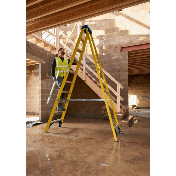Werner Fibreglass Swingback Stepladder - 10 Tread