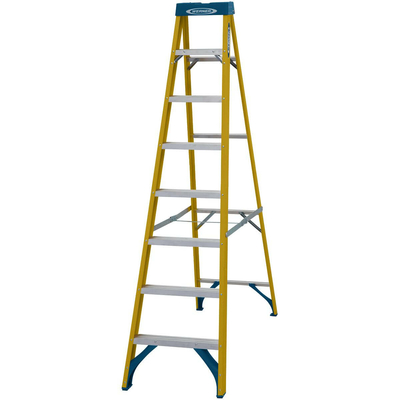 Werner Fibreglass Swingback Stepladder - 8 Tread