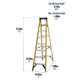 Werner Fibreglass Swingback Stepladder - 8 Tread