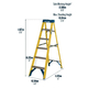 Werner Fibreglass Swingback Stepladder - 6 Tread