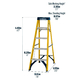 Werner Fibreglass Swingback Stepladder - 5 Tread