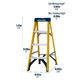 Werner Fibreglass Swingback Stepladder - 4 Tread