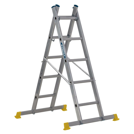 Werner 5 in 1 Combination Ladder with Work Platform (2x5 Rung - 2.48m Extended Length)