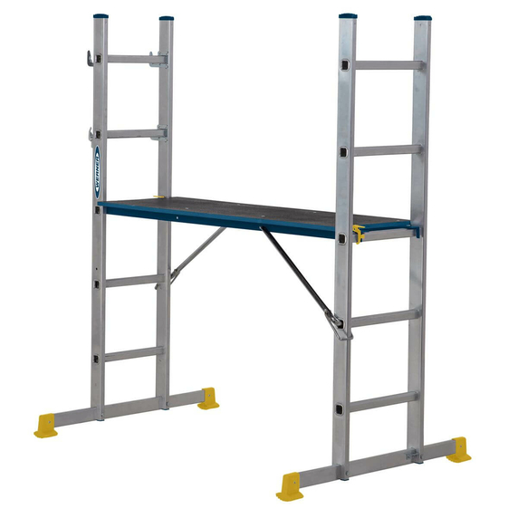 Werner 5 in 1 Combination Ladder with Work Platform (2x5 Rung - 2.48m Extended Length)