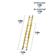 Werner ALFLO 2.5m Trade Fibreglass Double Extension Ladder (2x8 Rung - 3.9m Extended)
