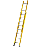 Werner ALFLO 2.5m Trade Fibreglass Double Extension Ladder (2x8 Rung - 3.9m Extended)
