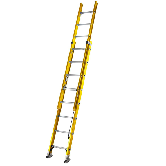 Werner ALFLO 2.5m Trade Fibreglass Double Extension Ladder (2x8 Rung - 3.9m Extended)