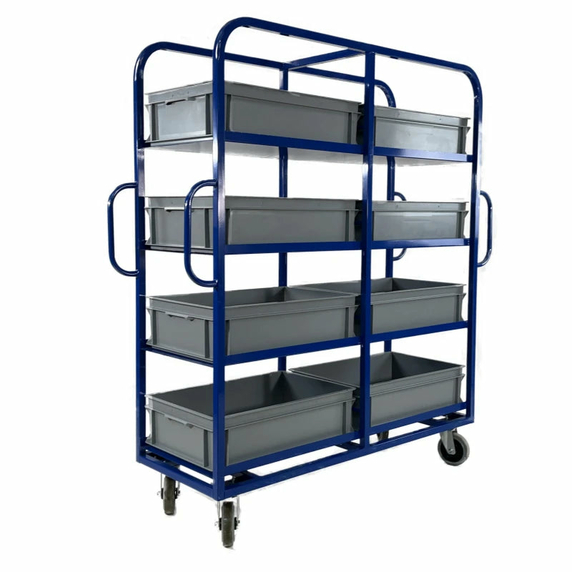 Narrow Aisle Order Picking Trolley for 8 Totes - 160kg