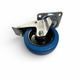 160mm Blue Elastic Rubber Braked Swivel Castor - 250kg