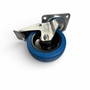 160mm Blue Elastic Rubber Braked Swivel Castor - 250kg
