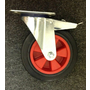 200mm Black Rubber Braked Swivel Castor - 205kg