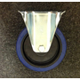 200mm Blue Elastic Rubber Fixed Castor - 300kg