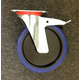 200mm Blue Elastic Rubber Braked Swivel Castor - 300kg
