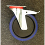200mm Blue Elastic Rubber Braked Swivel Castor - 300kg