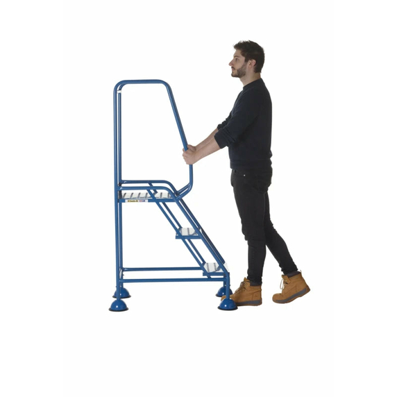 3 Tread Domed Feet Mobile Steps - 150kg