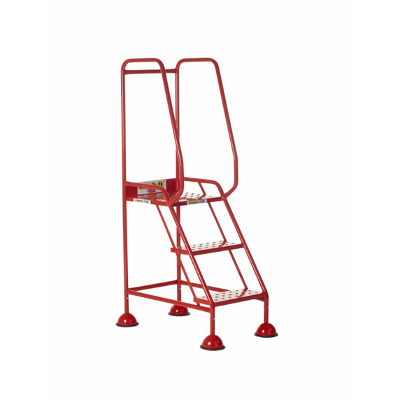 3 Tread Domed Feet Mobile Steps - 150kg
