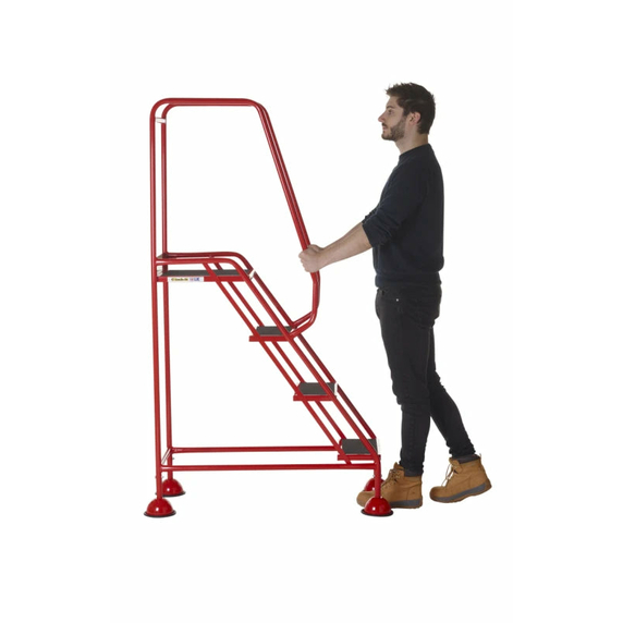 4 Tread Domed Feet Mobile Steps - 150kg