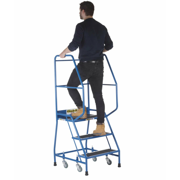 3 Tread Spring Loaded Wide Tread Steps - 150kg