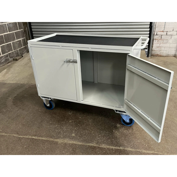 1200 x 600mm Mobile Workstation with Full Cabinet - 500kg