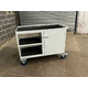 1200 x 600mm 3 Tier Mobile Workstation with Half Cabinet - 500kg