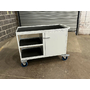 1200 x 600mm 3 Tier Mobile Workstation with Half Cabinet - 500kg