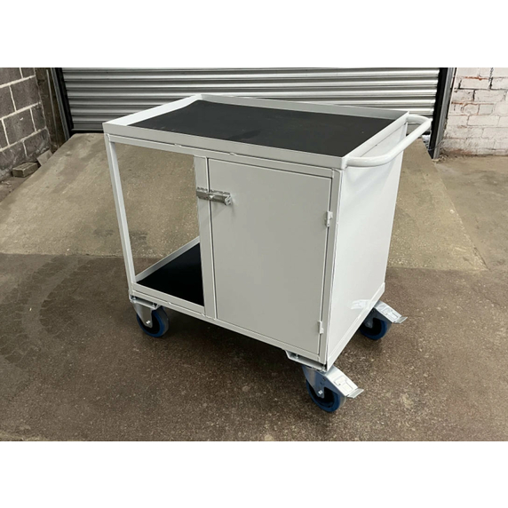 900 x 600mm Mobile Workstation with Half Cabinet - 500kg