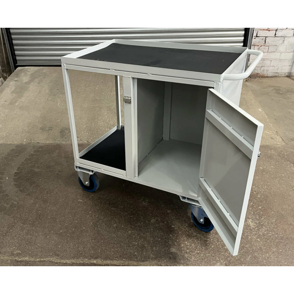900 x 600mm Mobile Workstation with Half Cabinet - 500kg