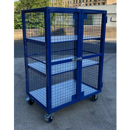 1220 x 800mm Lockable Cage Trolley with Adjustable Shelves - 500kg