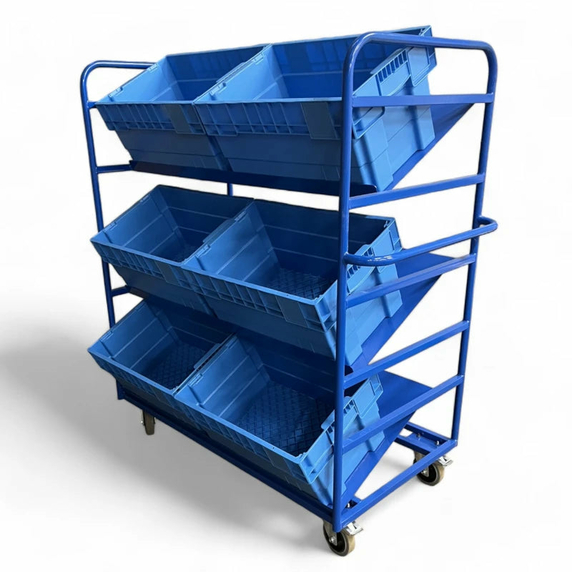Angled Tote Picking Trolley for 6 or 9 Totes