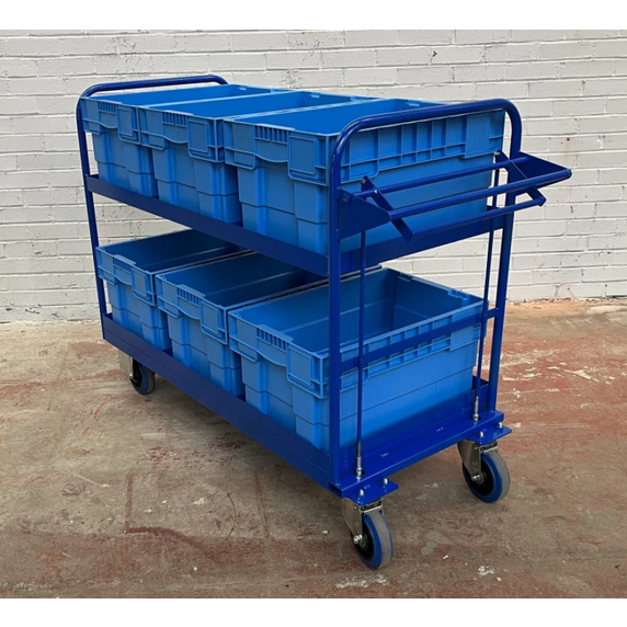 1220 x 600mm Order Picking Trolley with Deadman Brake - 300kg