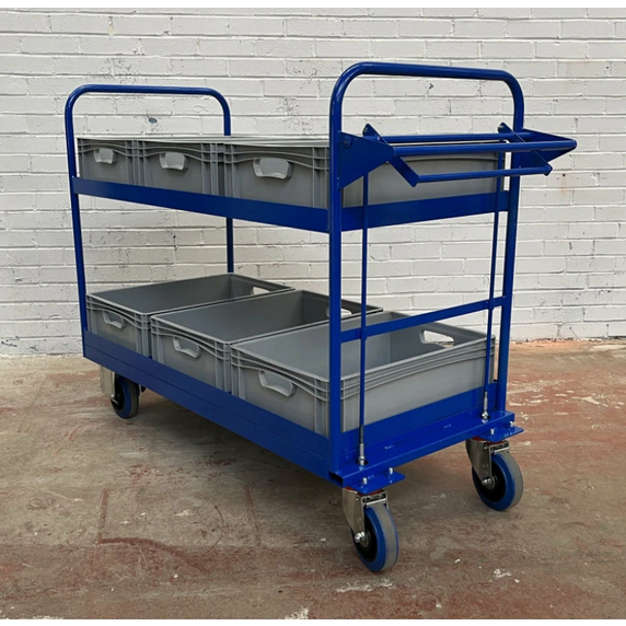 1220 x 600mm Order Picking Trolley with Deadman Brake - 300kg