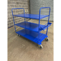 1220 x 500mm 3 Shelf Trolley with Deadman Brake - 250kg