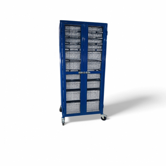 Enclosed Euro Container Trolley with Lockable Doors