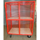 1220 x 700mm Lockable Cage Trolley with 2 Shelves - 500kg